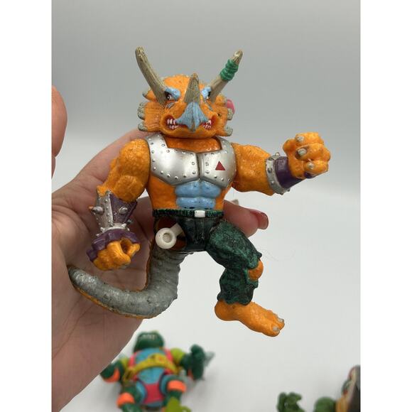 Vintage TMNT Playmates Lot 6 Slap Shot Leo Sewer Surfer Mike Raphael Triceraton - Picture 11 of 16